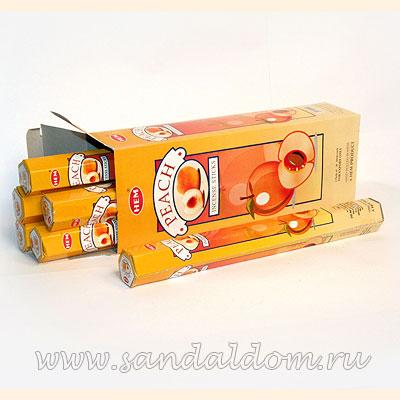 Купить 186Pe - Благовония HEM Hexa PEACH    аромапалочки Персик. Интернет-магазин