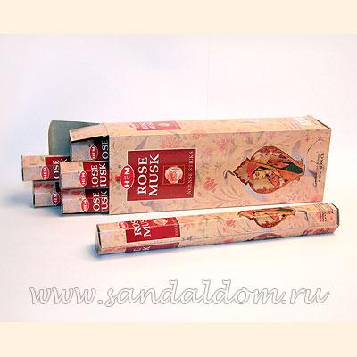 Купить 186RM - Благовония HEM Hexa ROSE-MUSK аромапалочки Роза и муск. Интернет-магазин