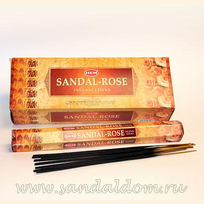 Купить 186SR1 - Благовония HEM Hexa SANDAL-ROSE аромапалочки Сандал с розой. Интернет-магазин