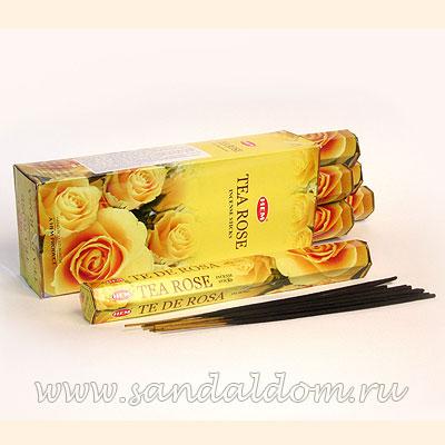 Купить 186TER - Благовония HEM Hexa TEA ROSE аромапалочки Чайная роза. Интернет-магазин