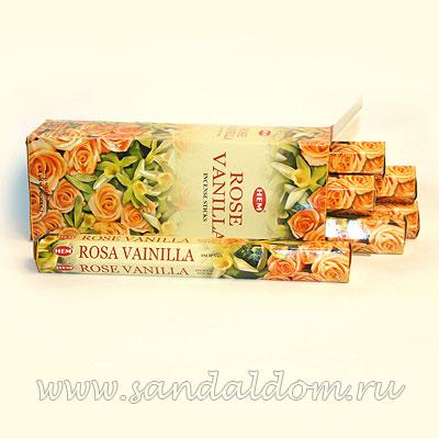 Купить 186VAR - Благовония HEM Hexa VANILLA-ROSE аромапалочки Ваниль с розой. Интернет-магазин