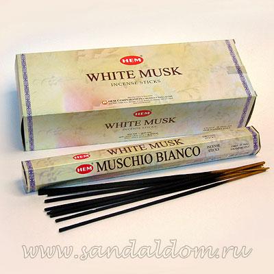 Купить 186WM - Благовония HEM Hexa WHITE MUSK   аромапалочки  Белый муск. Интернет-магазин
