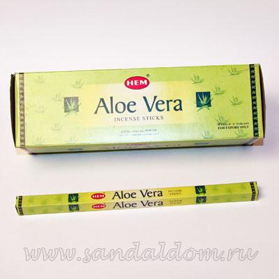 Купить 189AV - Благовония HEM sq Aloe Vera   аромапалочки Алое вера (синонимы: алое древовидное, алое барбадосское). Интернет-магазин