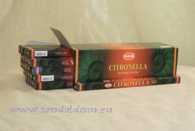 Купить 189Cit - Благовония HEM sq Citronella  аромапалочки Цитрусовая смесь. Интернет-магазин