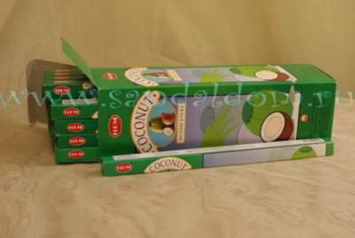 Купить 189Coc - Благовония HEM sq Coconut  аромапалочки Кокосовый орех. Интернет-магазин