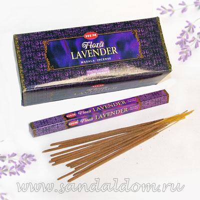 Купить 189FLM - Благовония HEM sq Flora Lavender Masala  аромапалочки Лаванда (натуральная серия). Интернет-магазин