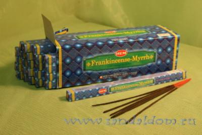 Купить 189FM - Благовония HEM sq Frankincense-Myrrh аромапалочки Ладан с миррой. Интернет-магазин