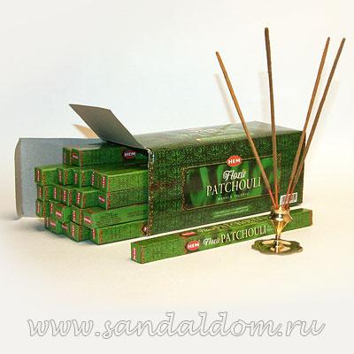 Купить 189FPM - Благовония HEM sq Flora Patchouli Masala  аромапалочки Пачули . Интернет-магазин