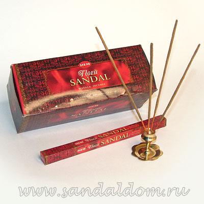 Купить 189FSM - Благовония HEM sq Flora Sandal Masala  аромапалочки Сандал  (натуральная серия). Интернет-магазин