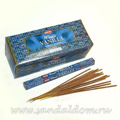 Купить 189FVM - Благовония HEM sq Flora Vanilla Masala  аромапалочки Ваниль (натуральная серия). Интернет-магазин