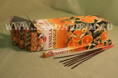 Купить 189VO - Благовония HEM sq Vanilla-Orange аромапалочки Ваниль с апельсином. Интернет-магазин