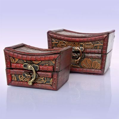 Сундук IVR171 Деревянный двойной 13-8-10 см. Китай