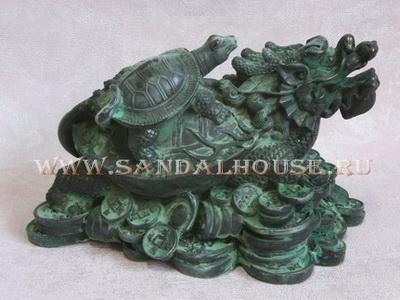 Дракон-черепаха 2204-2Q  50cm бронза патина