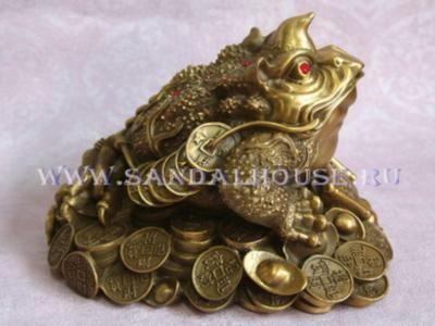 Жаба богатства 2237 на деньгах 17*23*19cm бронза