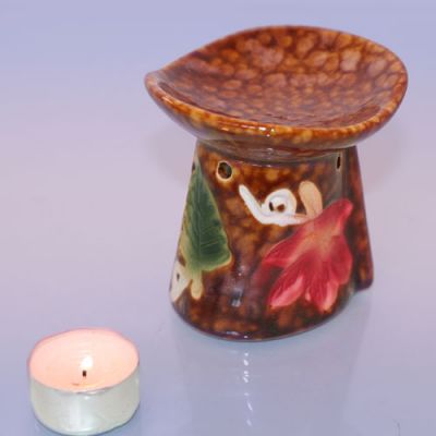 Аромалампа С листочками 9см керамика