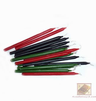 Обрядовая восковая свеча малая, Зеленая, Купить в интернет-магазине СПб