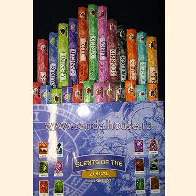440ZOD - БЛАГОВОНИЯ Sarathi Hexa ZODIAC (набор 24шт) зодиак