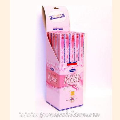 451FrR - БЛАГОВОНИЯ масала Satya sq 8stk Fresh Rose 10gm  роза