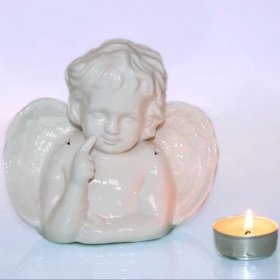 Аромалампа Ангел Оберег дома 14см-15см керамика глазурь