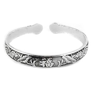 Браслет "Иероглиф Счастья и Лотосы ", 6х0,9 см g-49800 ― Сандаловый Дом СПб - Интернет-магазин