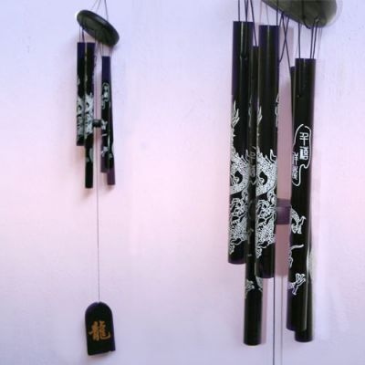 Музыка Ветра с Драконом, 5 трубок, h трубки - 24 см., d платформы - 8 см.