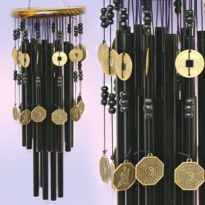 Музыка Ветра с монетами,  20 трубок, h трубки - 21 см., d платформы - 12,5 см.