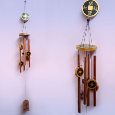 Музыка Ветра с монетами Ом, 5 трубок, h трубки 27 см.