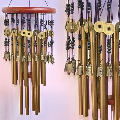 Музыка Ветра с колокольчиками,  24 трубки, h трубки - 22 см., d платформы - 19 см.