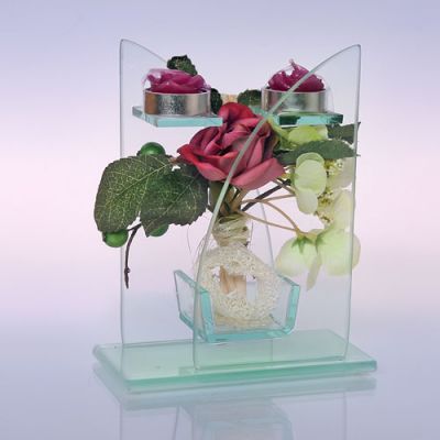 Подсвечник Интерьерный Роза и Жасмин (h-15см L-12см,  Китай)