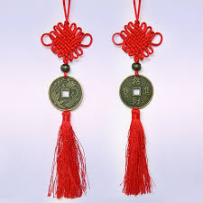 Подвеска Узел Удачи и Монета Дракон-Феникс, 35 см.