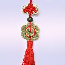 Подвеска Узел Удачи и Связка из семи монет, 35 см. 