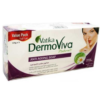 Мыло против старения Дабур, Dabur, VATIKA DERMOVIVA Naturals Anti Aging, 125 г. х 3 шт.