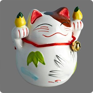 Копилка "Манэко-кот", две лапки подняты, 10х10 см