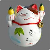 Копилка "Манэко-кот", две лапки подняты, 10х10 см