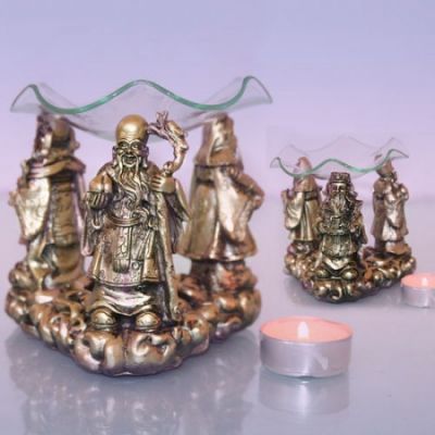 Аромалампа  Три Звездных старца под стеклянной чашей со свечкой 11см Китай