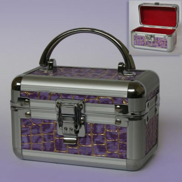 Сундук A162 Для бижутерии металл СИРЕНЕВЫЙ 8 X 8 X 14см