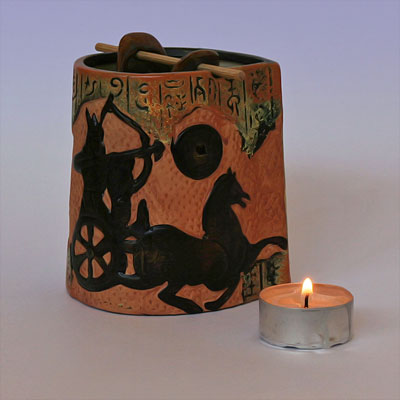 Аромалампа керамическая Египетская с колесницей h=10см