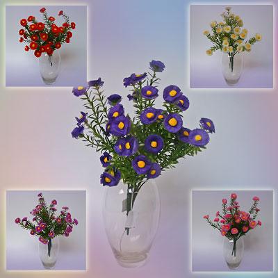 Цветы A414 Ромашки Цветные маленькие  L=30см