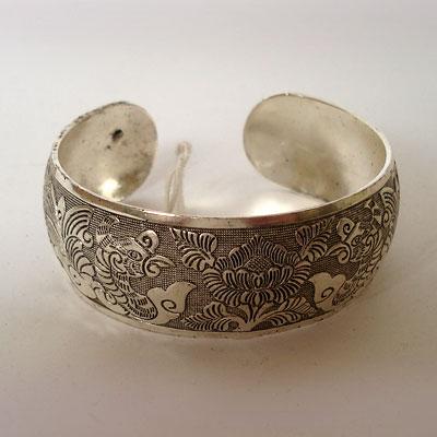 Браслет A439-07 Узор цветы металлический шир