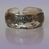 Браслет-оберег Небесный Лев металлический широкий A439-18