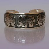 Браслет-оберег Слон Индийский металлический широкий A439-19