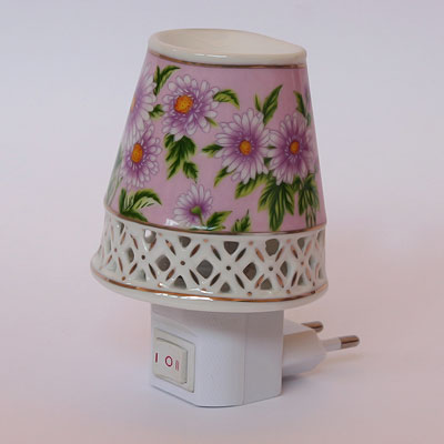 Аромалампа Электрическая A454 Торшер с Цветами, керамика h=11sm L=7,5sm ― Сандаловый Дом СПб - Интернет-магазин