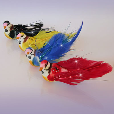 Украшение Птичка A51 С блестящим хвостом L=15см