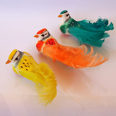 Украшение Птичка A52 С кудрявым хвостом L=15см 