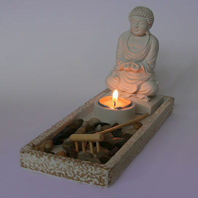 Сад камней A94 белый Будда 24 X 9см