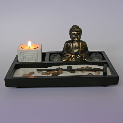 Сад камней A97 черный Будда 16 X 22см