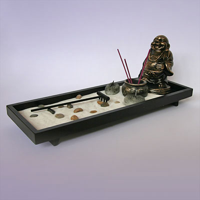 Сад камней A98 Хотэй черный большой 36 X 13см