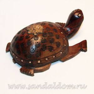 Черепаха C3249-6 резная  h~6cm L~15cm дерево с росписью