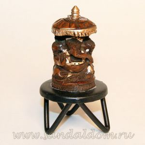 Ганеш h~10cm деревянный на железной подставке - C4484-2