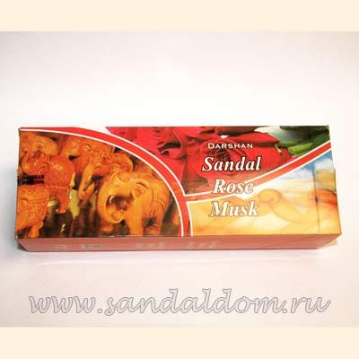 DAR80 - Благовония DARSHAN SANDAL ROSE MUSK DAR80